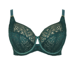 Biustonosz full cup szmaragdowy – miękki stanik koronkowy emerald