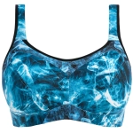 Niebieski biustonosz sportowy usztywniany z fiszbinami – stanik treningowy High Impact