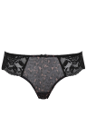 Figi brazyliany leopard print – majtki w panterkę z czarną koronką