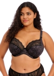 Czarny biustonosz plunge soft na modelce – efekt uniesienia i modelowania
