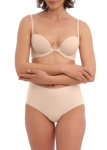 Cielisty biustonosz usztywniany zapinany z przodu – stanik multiway nude