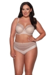 Biustonosz półusztywniany cielisty full-cup – gładki stanik beżowy semi-soft