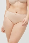 Bawełniane figi wysoki stan – gładkie majtki cieliste nude
