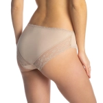 Bawełniane majtki bikini Lama L-4000BI-06 cieliste – tył z koronką.