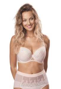 Biustonosz Mefemi Albina BF25 Usztywniany Balkonetka Pudrowy Róż