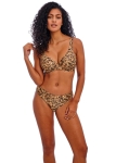 Komplet bikini w panterkę z błyszczącą nitką na sylwetce