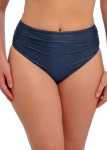 Granatowy dół bikini z wysokim stanem – błyszczące wykończenie