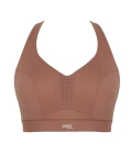 Sportowy biustonosz damski w kolorze pudrowego różu, packshot.