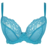 Koronkowy biustonosz plunge Panache Ana w kolorze ocean blue z wygodnymi fiszbinami.
