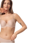 Zbliżenie na gładki biustonosz Nina 6378, kolor cappuccino.
