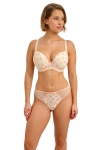 Kwieciste majtki damskie Freya Cherish Me Rose Delicacy z koronką – przód na modelce.