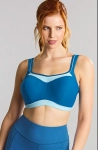 Niebieski biustonosz sportowy Panache Power Wired Ocean – modelka przodem.