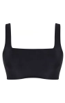 Czarna góra od bikini Gina Square Neck Bikini Top – widok produktowy na płasko.