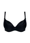 Czarny biustonosz gładki Mefemi Ida – widok na płasko.