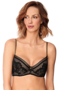 Biustonosz Nipplex Zara Push Up Czarno-Beżowy