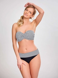 Strój Kąpielowy Góra Panache Anya Stripe Bandeau Black/White